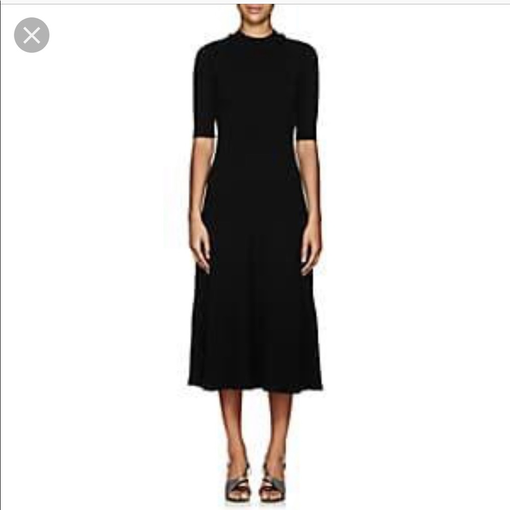 Proenza Schouler Rib Knit Black Midi Dress S